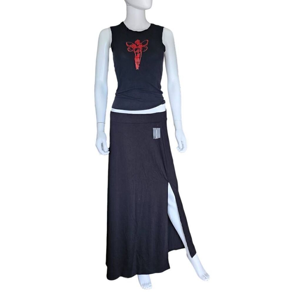 minimalist goth maxi skirt - Picture 2 of 5
